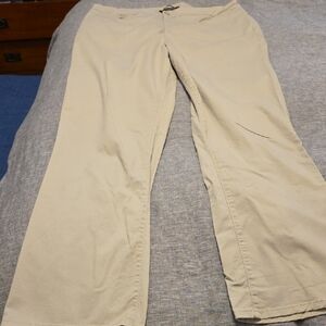 NYDJ Women's Wide Leg Beige Chinos